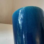 Vase pot verre céramique bleu