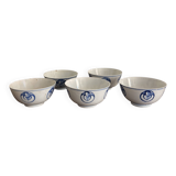 Lot of Blue White Porcelain Rice Tea from China with Cobalt Blue Imperial Dragons