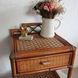 Rattan bedside table