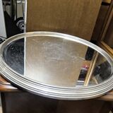 Art Deco aluminum and mirror serving tray