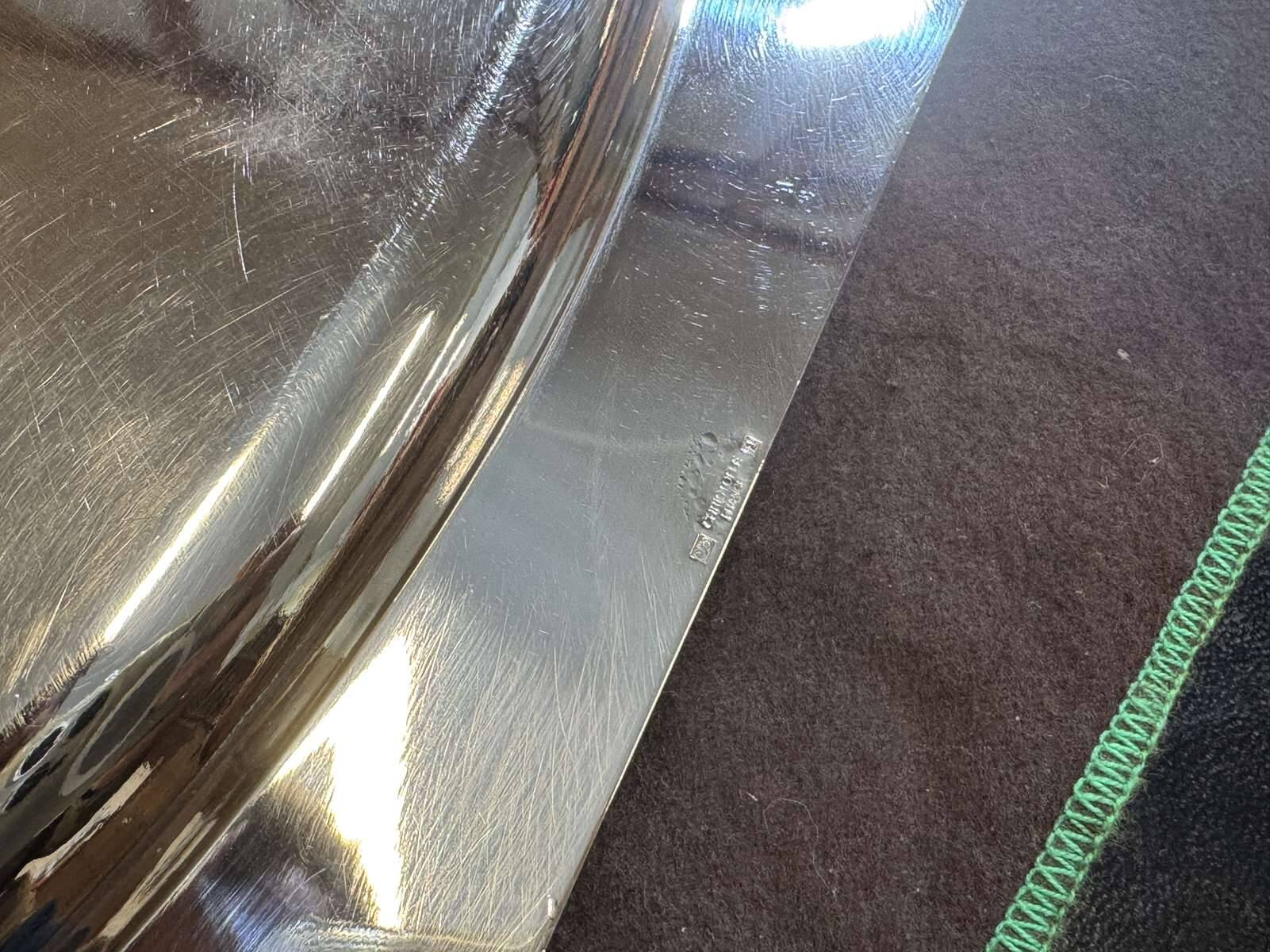 Silver-plated metal tray Christofle model Villars