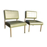 Pair of vintage heaters 1970 skai green