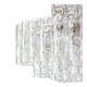 Superb glass tube chandelier in Murano ice by Doria, Germany, 1960s.