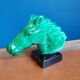 Office paperweight horse head on green base equestrian collection
