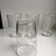 Set of 4 glass water glasses engraved years 50-60