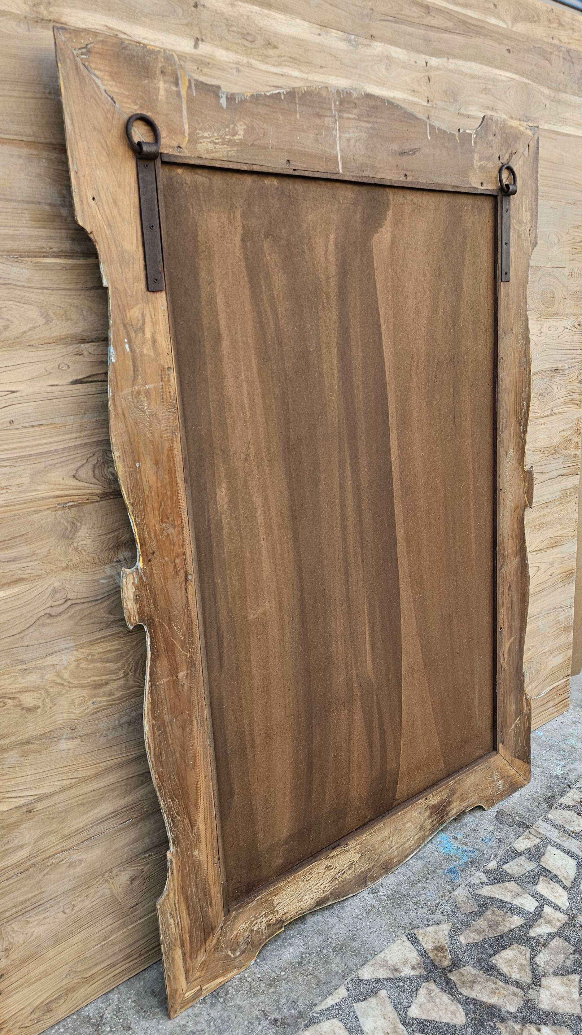 Art Deco mirror in Burmese teak