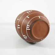 1950s Ceramic Vase with Brown & Black Drip Glaze