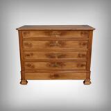 Cherry wood chest of drawers, Louis-Philippe style – 1900
