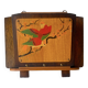 Art Deco wall mail holder in painted wood - bird decor