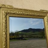 Antique wooden mirror with gilded stucco 65x83cm