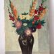 Bouquet of flowers, oil on canvas signed Robert Rodrigue