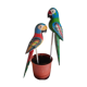 Hand-painted wooden sculpture parrot Vintage exotic macaw
