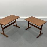 2 tables d’appoint gigognes danoise en teck par Kai Kristiansen pour Vildbjerg