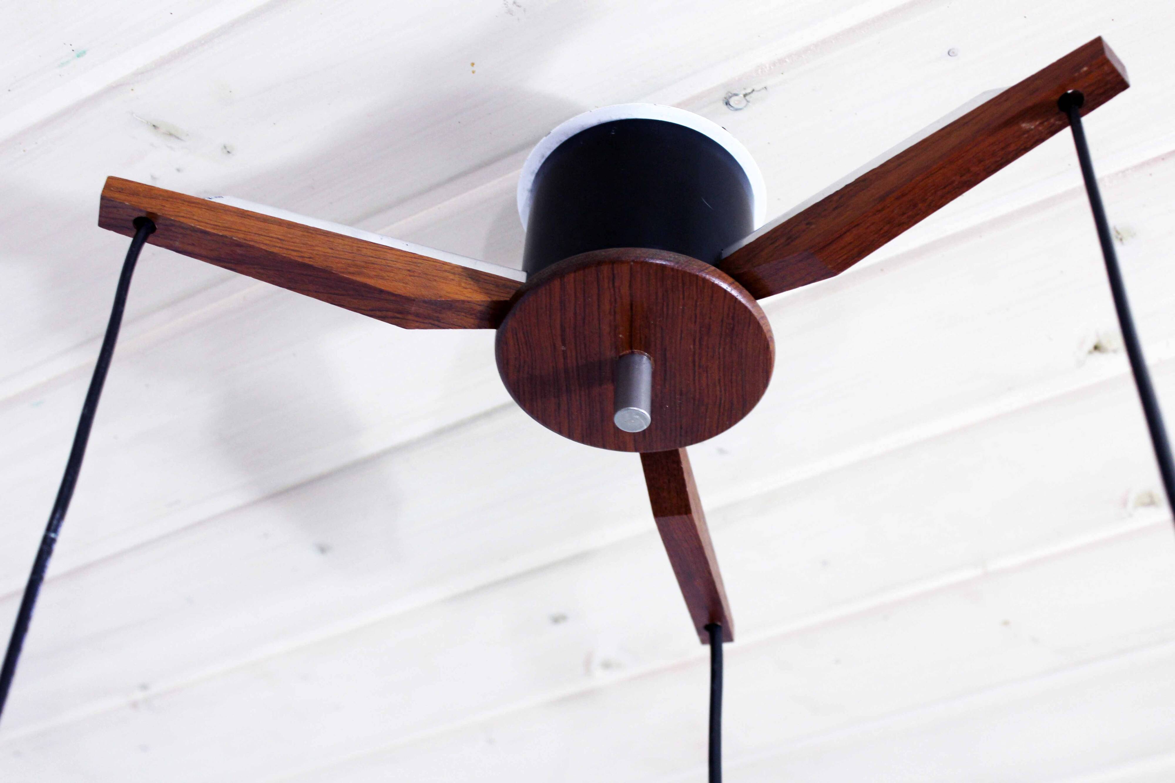 Scandinavian teak chandelier from the 60s