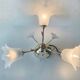 Ceiling lamp art deco flowers three fires