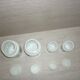 Set of 4 glass jars opal from italy white and green
