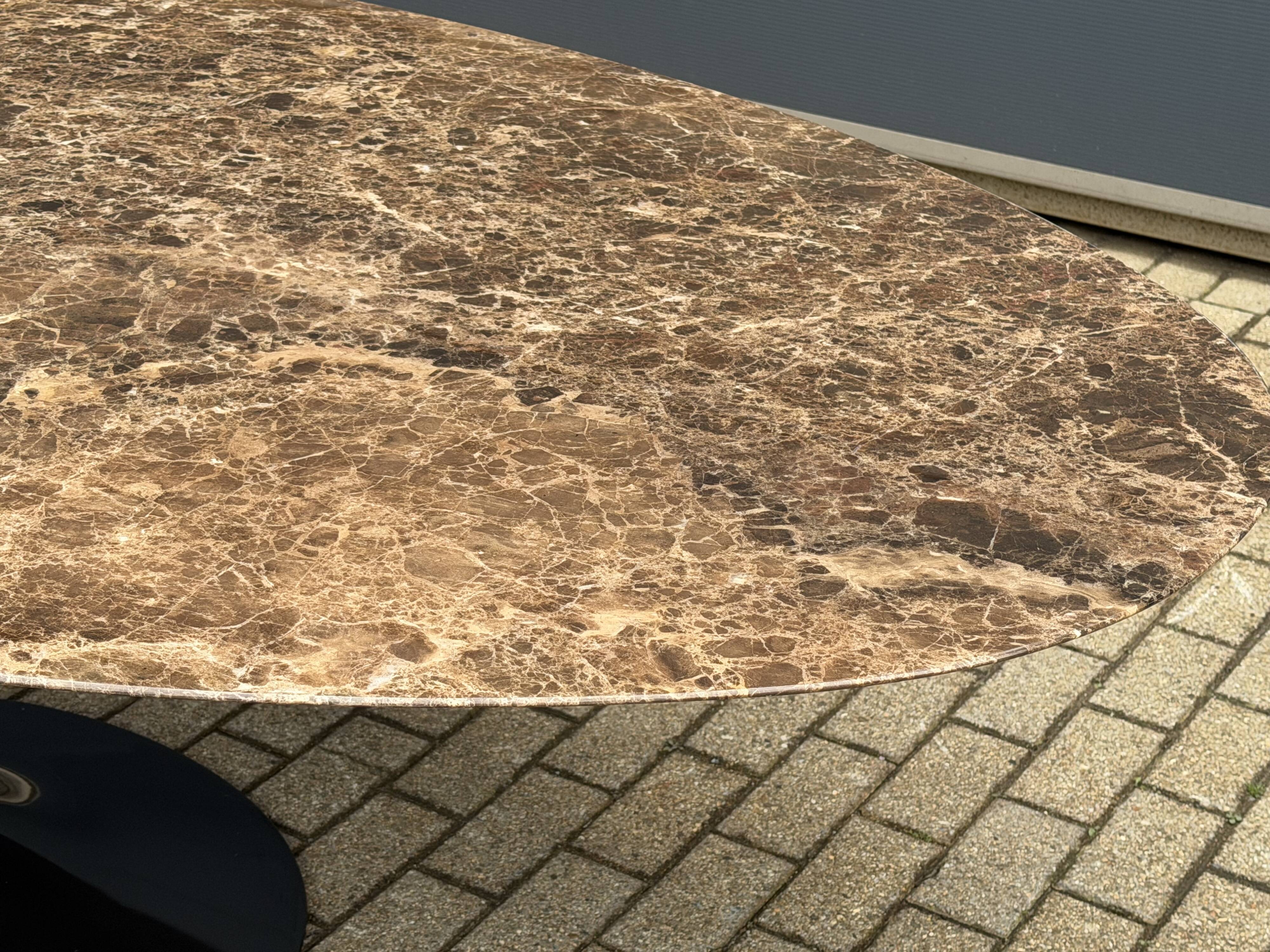 Original oval dining table Knoll Tulip (244cm) Emperador