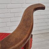 11960s, Danish rocking chair, original good condition, solid oak wood, furniture wool fabric.