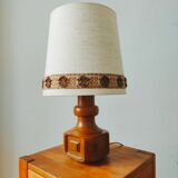 Vintage 70s oak living room lamp