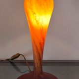 Glass paste lamp signed art of France 1980