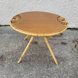 Round rattan coffee table 1960