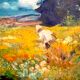 Impressionist painting, Robert Crommelynck " Landscape of Animated Fagne ", ca 1947