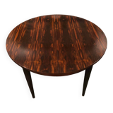 Table ronde extensible scandinave en palissandre, années 1960