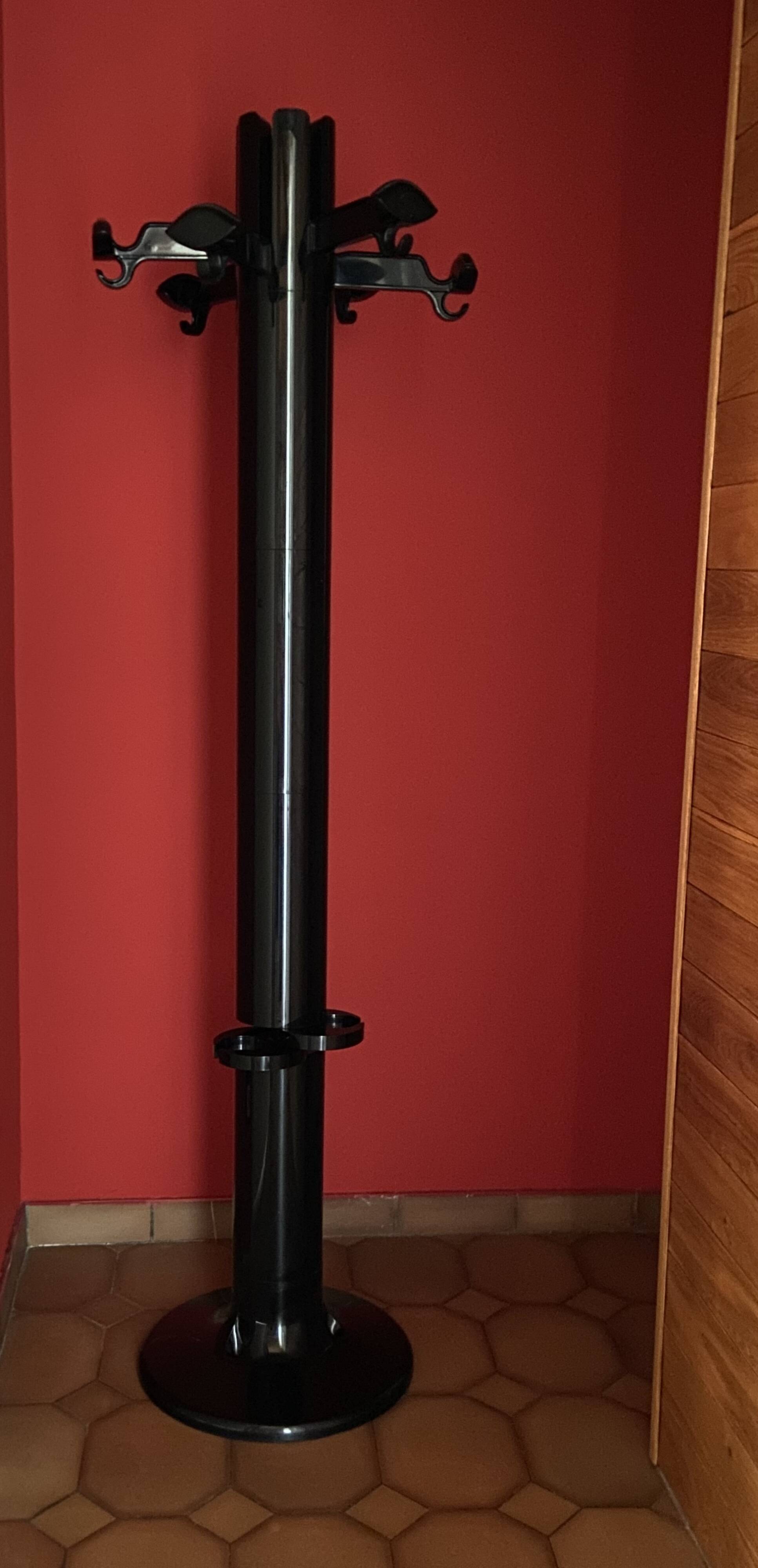 Coat rack and umbrella.