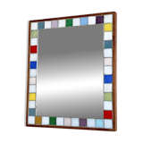Miroir rectangulaire vintage avec bordure en mosaïque