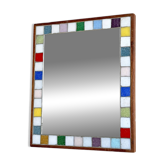 Vintage rectangular mirror with a mosaic tiles border