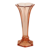 Pink Rosaline Art Deco Vase VSL Luxval Americain 23cm