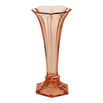 Pink Rosaline Art Deco Vase VSL Luxval Americain 23cm