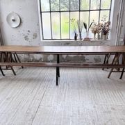 XXL trestle farm table 4m and its benches