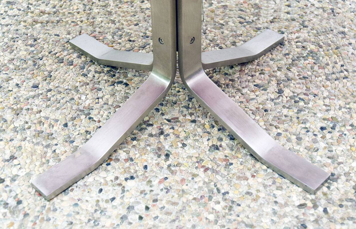 Paul Volther 'Corona Chair' with Ottoman, 1990s Replica in Leather