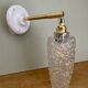 Vintage tulip wall light in diamond-point glass