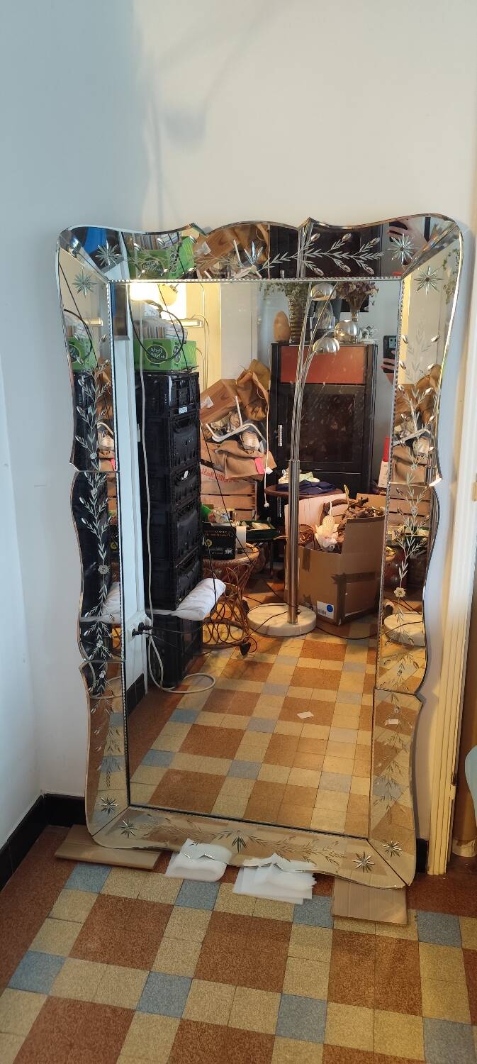 Very large 20th-century Venetian mirror.