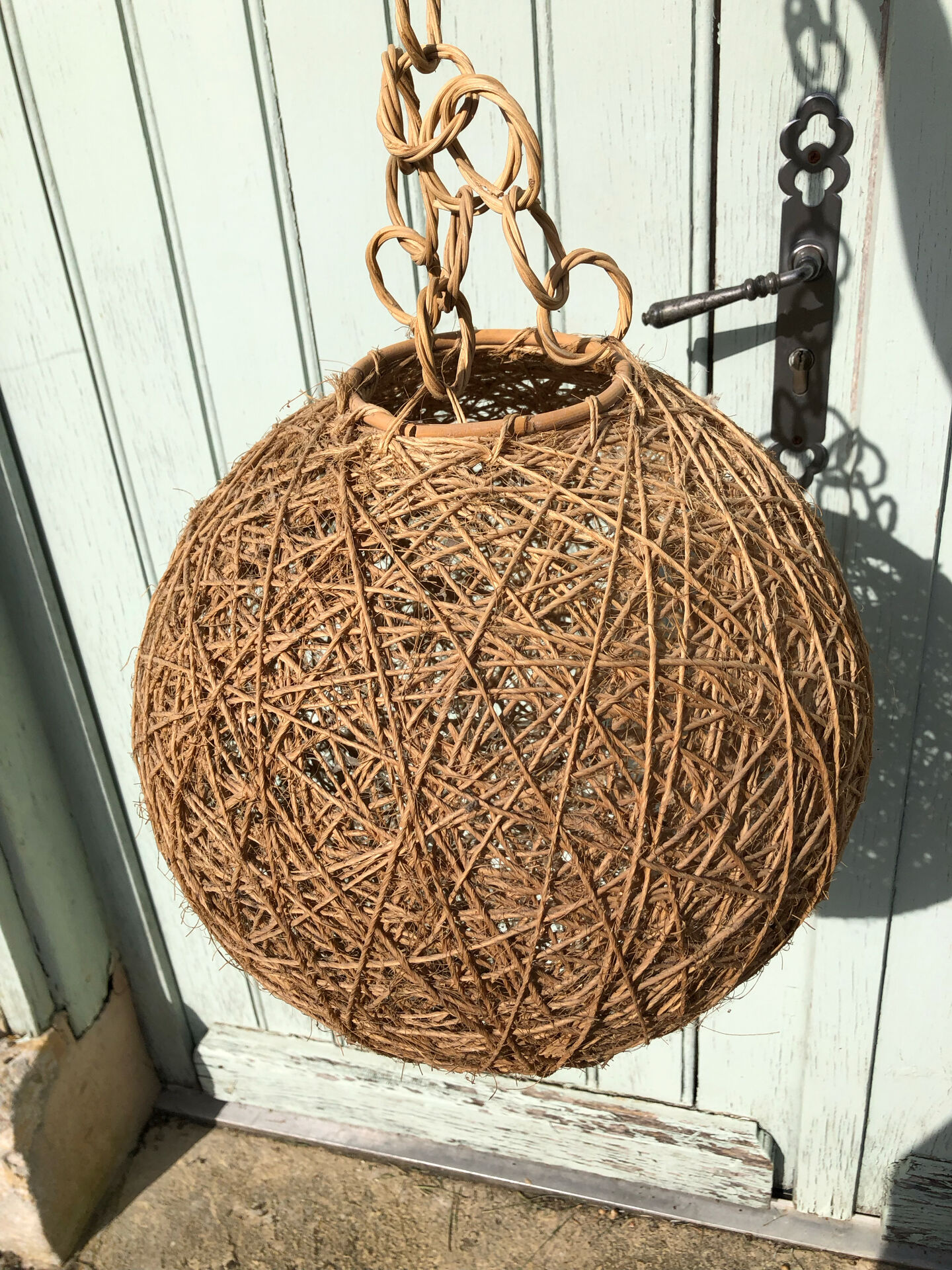 Hemp and rattan ball pendant lampshade