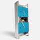 Pair of Space Age wall sconces in brushed aluminium – 1970s/80s