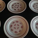 Série de six assiettes à dessert en faïence Pexonne modèle Alger