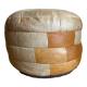 Brown and beige patchwork leather pouf from sede