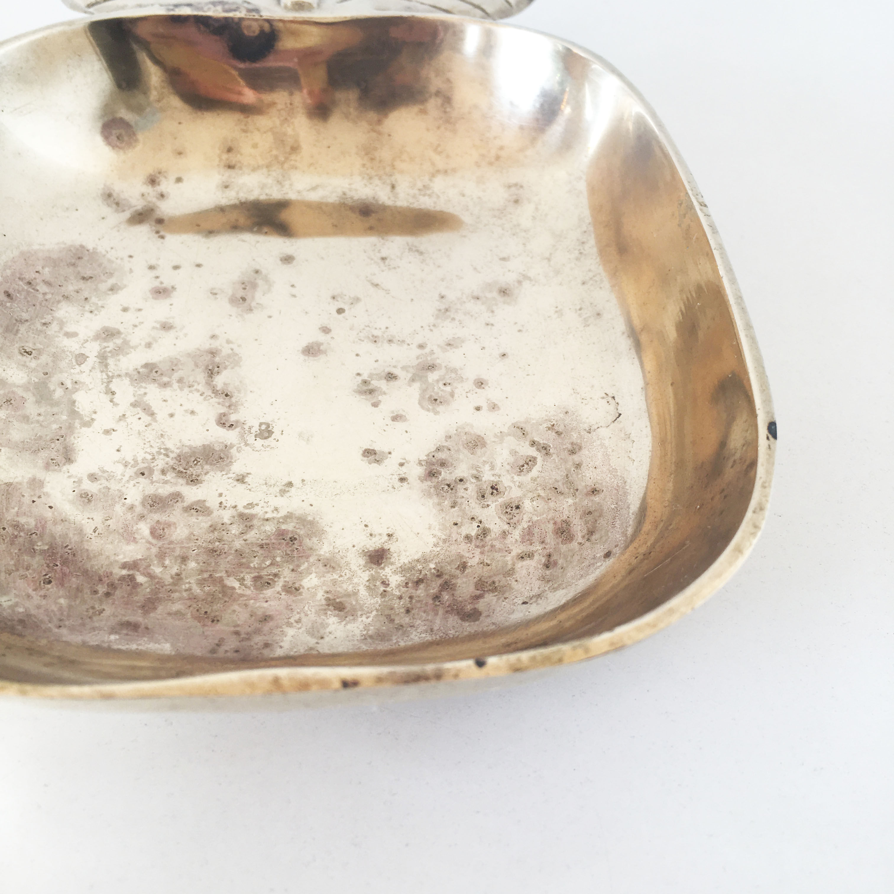 Vintage brass apple trinket bowl