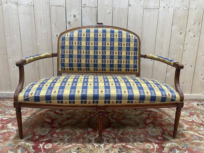 Canapé - Banquette de style Louis XVI tissu LYS