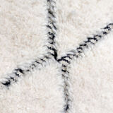 Moroccan Berber carpet beni ouarain ecru diamonds nors engraved 230x157cm