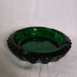Green glass ashtray