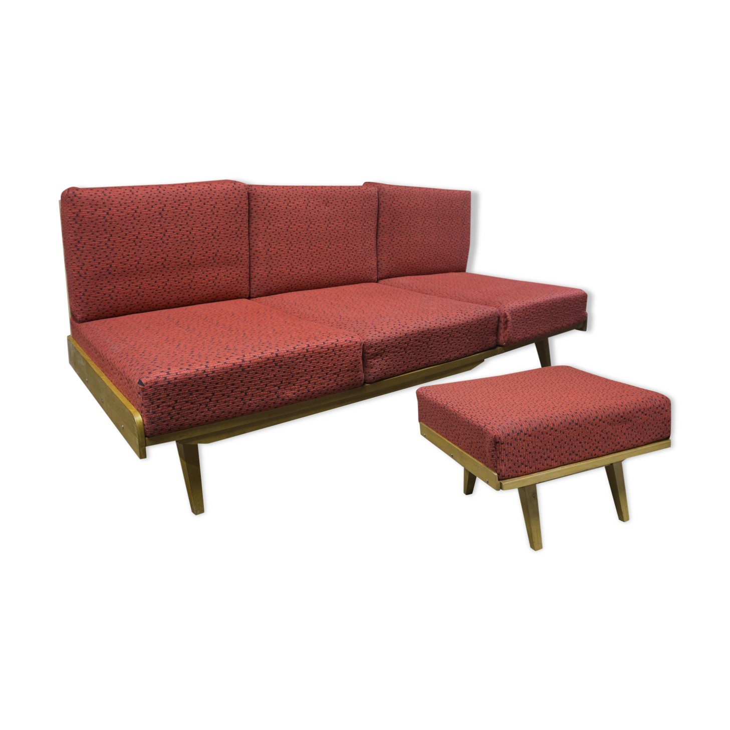 Sofa vintage and stool Frantisek Jirak for Tatra Nabytok
