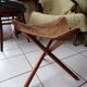 Tabouret en cuir bois pliable