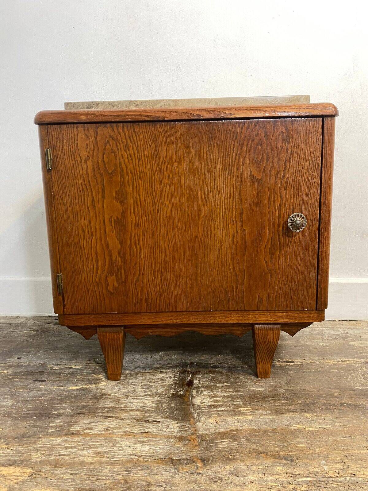 Small wooden piece of furniture with a marble top, 1950s.