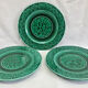 3 dessert plates XIX Sarreguemines Majolica shaded enamel Rubelles