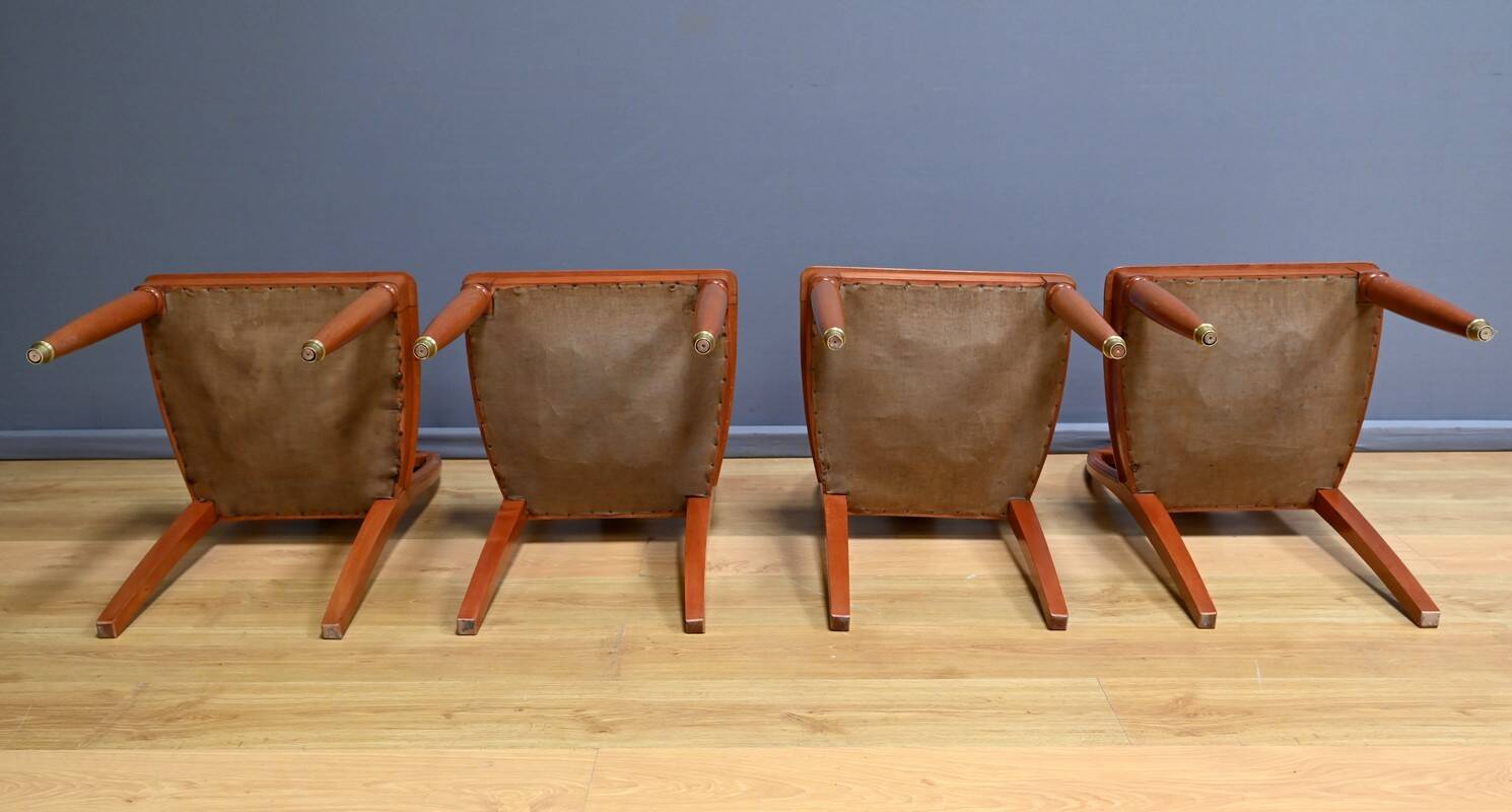 Set of 4 stained beech chairs, Art Deco – 1910