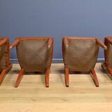 Set of 4 stained beech chairs, Art Deco – 1910